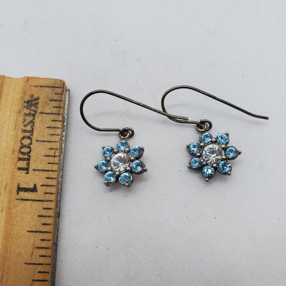 Sterling Silver Flower CZ Earrings 925